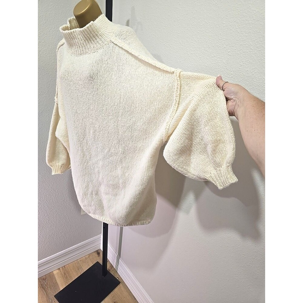 NWT Saodimallsu Oversized Chunky Sweater Womens Lg Cream Fisherman Coastal Baggy